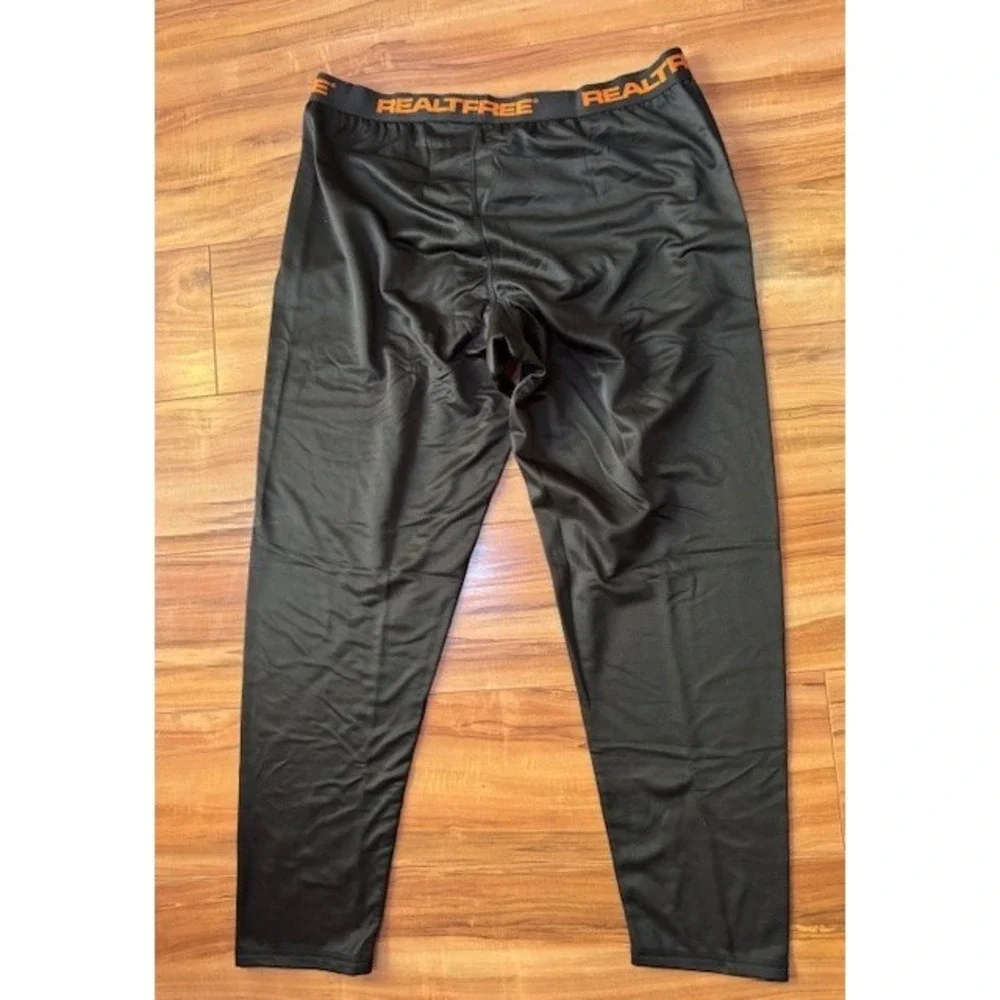 Realtree Mens XL Black Base Layer Pants Thermal‎ Hunting Outdoors Fleece Lined